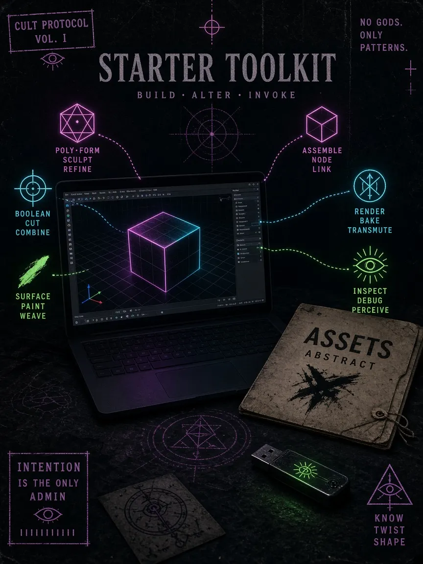 Starter toolkit neon sobre escritorio
